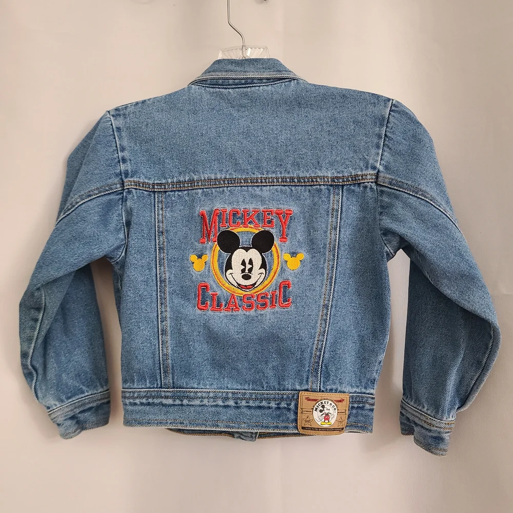 Mickey & Co Unisex Kids Sz L (6X) Blue Denim Disney Classic Mickey Mouse Jacket